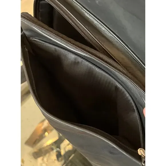 RARE Vintage Coach Garmet Bag Leather Trim Lots of Pockets